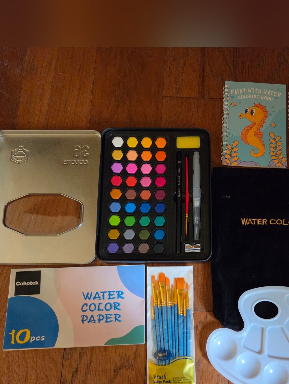Cohotek Watercolor Paint Set. 36 Vibrant Colors. 2 New Books